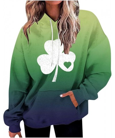 Women's Hoodies St. Patrick's Day Sweatshirts Irish Shamrock Clover Print Long Sleeve Classic Pullovers Tops 08 Green $10.00 ...