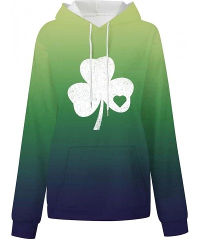 Women's Hoodies St. Patrick's Day Sweatshirts Irish Shamrock Clover Print Long Sleeve Classic Pullovers Tops 08 Green $10.00 ...