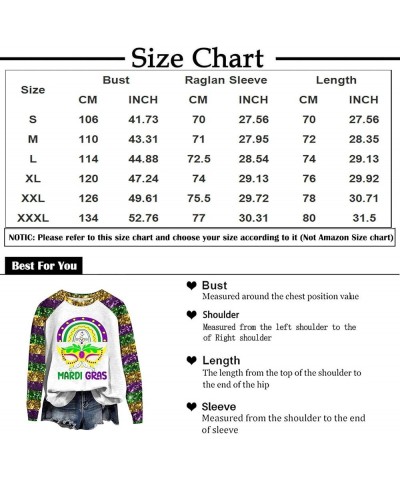 Womens Mardi Gras Shirt Mask Printed Fat Tuesday Tee Shirt New Orleans Carnival Party Long Sleeve Crewneck Shirts Top 13gold ...