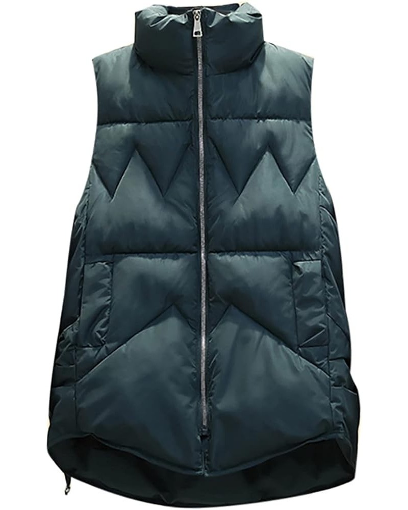 Puffer Vest for Women Stand Up Collar Down Vest Lightweight Padded Gilet Zip Quilted Vest Winter Sleeveless Coat 11green Vest...