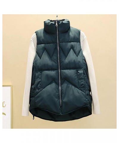 Puffer Vest for Women Stand Up Collar Down Vest Lightweight Padded Gilet Zip Quilted Vest Winter Sleeveless Coat 11green Vest...