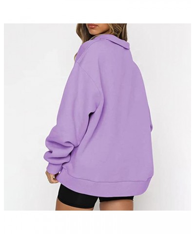 Fall Sweatshirts for Women 2023 Loose fit Hoodies Y2K Casual Drawstring Pullover Tops Long Sleeve with Pockets C-purple $10.9...