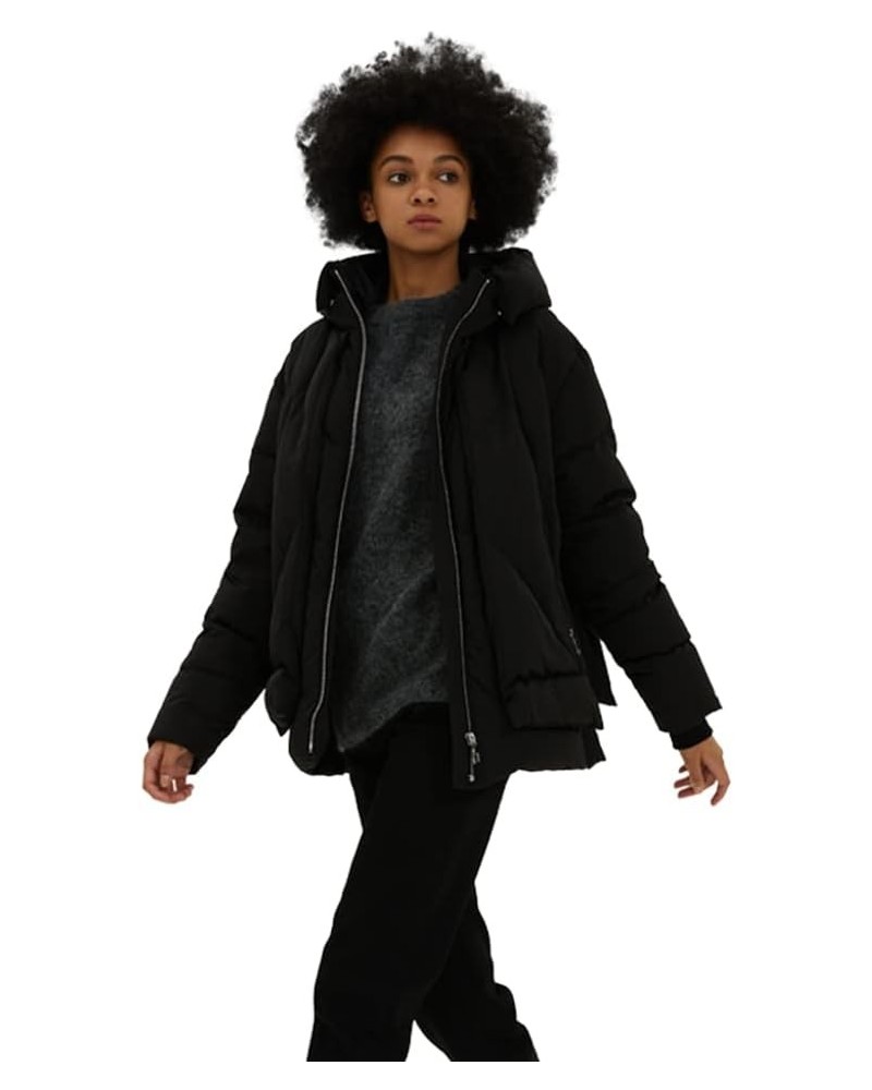 Women's Bos Down Puffer Coat Jacket | Thick Oversized | 700+ Fill Power | Mid-Length Black $67.56 Jackets