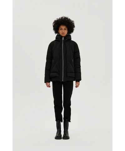 Women's Bos Down Puffer Coat Jacket | Thick Oversized | 700+ Fill Power | Mid-Length Black $67.56 Jackets