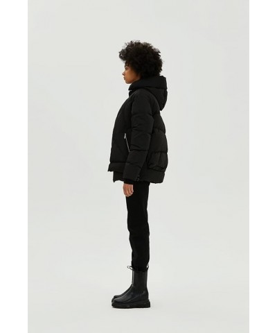 Women's Bos Down Puffer Coat Jacket | Thick Oversized | 700+ Fill Power | Mid-Length Black $67.56 Jackets