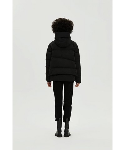 Women's Bos Down Puffer Coat Jacket | Thick Oversized | 700+ Fill Power | Mid-Length Black $67.56 Jackets