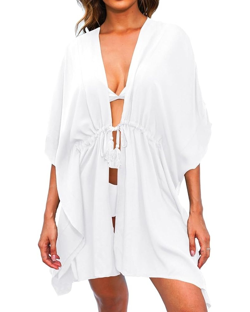 Kimonos for Women Summer Cover Up Swimsuits Casual Beach Coverups White $16.49 Swimsuits