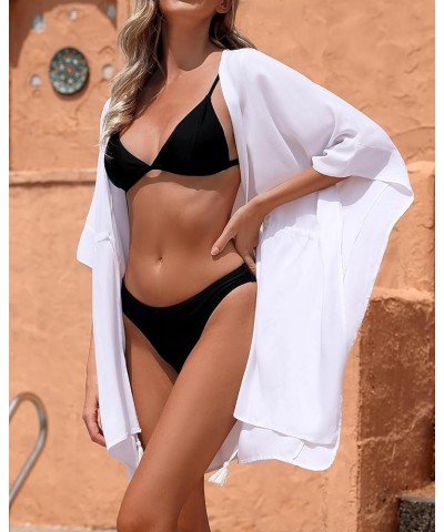 Kimonos for Women Summer Cover Up Swimsuits Casual Beach Coverups White $16.49 Swimsuits