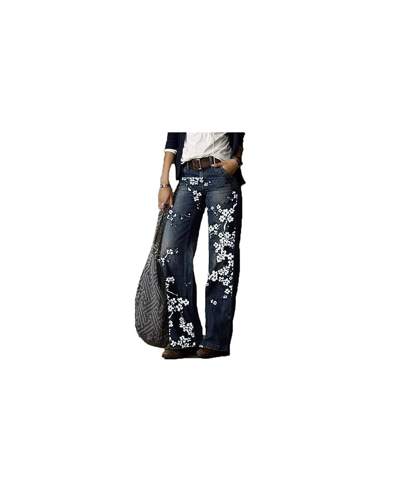 Womens Retro Fashion Jeans Mid Waist Vintage Denim Pants Casual Straight Leg Wide Leg Jeans Trouser Streetwear (Medium,Black)...