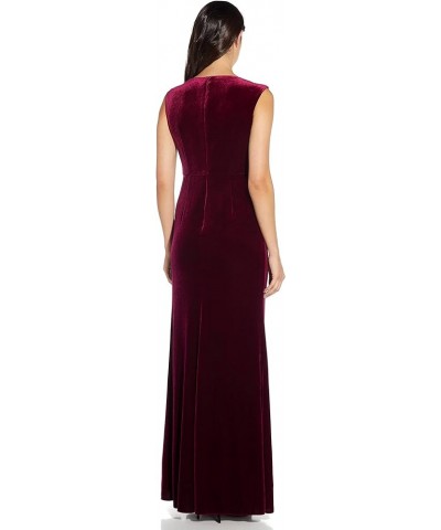 Women's Beaded Velvet Mermaid Gown Burgundy $28.03 Dresses