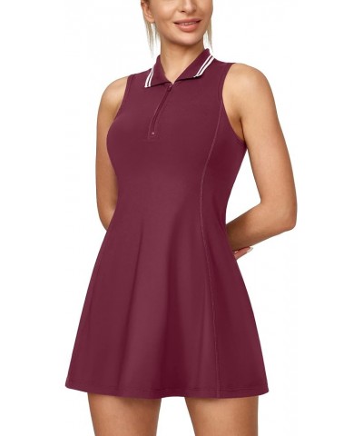 Golf Dress Tennis Dresses for Women with Built in Shorts and Bra 3 Pockets Athletic Dress Workout Dress for Active Maroon $16...