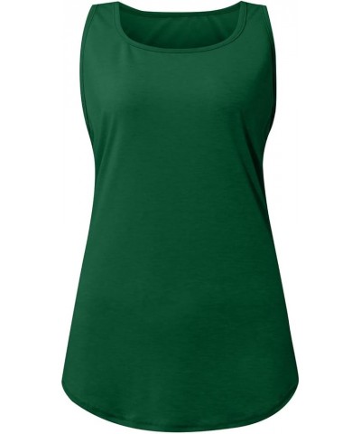 Large Size Tank Tops for Women Solid Color Summer Sleeveless Henley T-Shirts Tops Casual Button Down Tunics Shirts Green 4 $8...