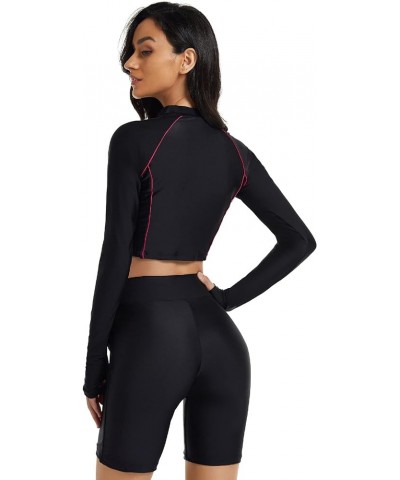 Women Long Sleeve Swimsuit UV Sun Protection Rash Guard Two Piece Printed Surfing Swim Bathing Suit D-1 $21.50 Swimsuits