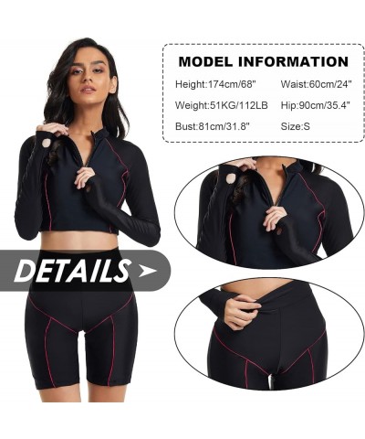 Women Long Sleeve Swimsuit UV Sun Protection Rash Guard Two Piece Printed Surfing Swim Bathing Suit D-1 $21.50 Swimsuits