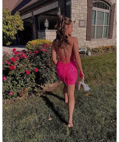 Short Tight Sequin Homecoming Dresses for Teens with Slit Sparkly Sequin Mini Prom Cocktail Gowns Champagne $23.04 Dresses