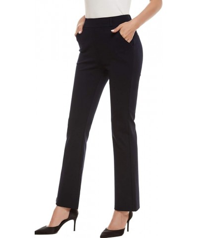 Women's Pull On Barely Bootcut Stretch Dress Pants Navy $25.19 Pants