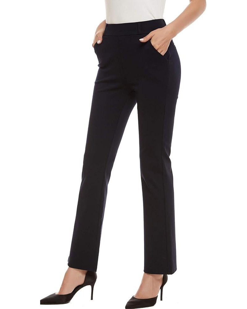 Women's Pull On Barely Bootcut Stretch Dress Pants Navy $25.19 Pants