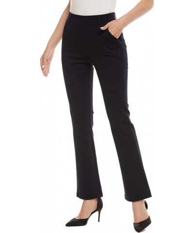 Women's Pull On Barely Bootcut Stretch Dress Pants Navy $25.19 Pants