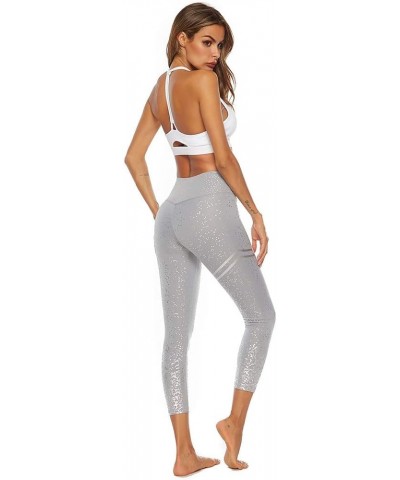 Womens Leggings Sequin Sparkle Glitter Casual Skinny Pants High Waisted Trousers Grey $11.50 Leggings