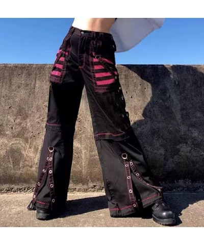 Women's Goth Baggy Jeans Wide Leg E-Girl Grunge Gothic Tripp Pants Harajuku Y2k Alt Emo Clothes Punk Streetwear D $20.29 Jeans