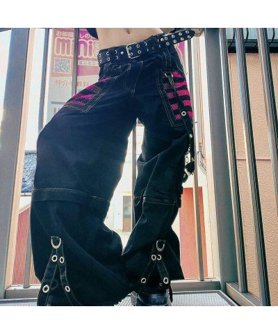 Women's Goth Baggy Jeans Wide Leg E-Girl Grunge Gothic Tripp Pants Harajuku Y2k Alt Emo Clothes Punk Streetwear D $20.29 Jeans