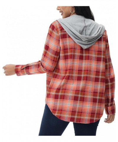 Women's Oversized Flannel Shirts Plaid Hoodie Long Sleeve Button Down Plus Size Casual Plaid Shirt Jacket (S-4X) Standard 530...