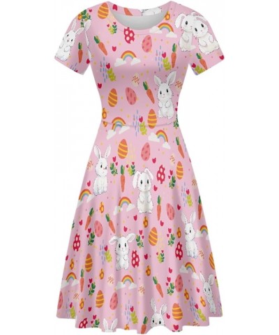 Women's Tropical Print Dress Boho Ethnic Cocktail Party Skater Dress Summer Casual Vintage Swing Dress S-2XL Easter Cartoon B...