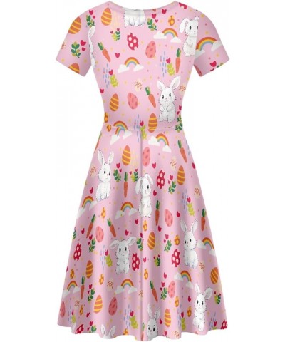 Women's Tropical Print Dress Boho Ethnic Cocktail Party Skater Dress Summer Casual Vintage Swing Dress S-2XL Easter Cartoon B...