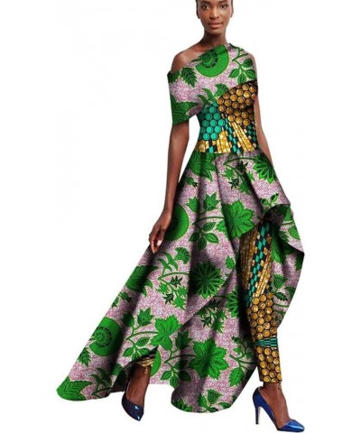 African Print Traditional Clothing for Women Ankara Long Dresses + Long Pant Suits Cl9 $46.44 Jumpsuits