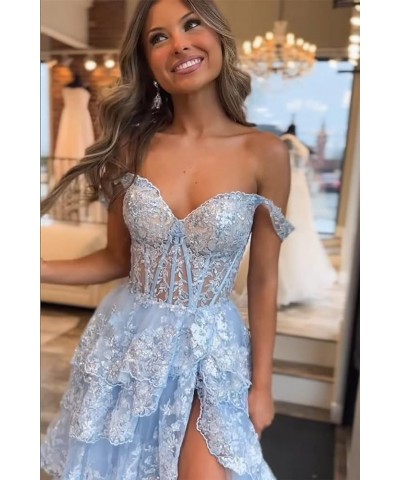 Women Tiered Tulle Lace Appliques Prom Dress A-Line Formal Ball Gown for 2023 Evening Party Dresses Burnt Orange $46.64 Dresses