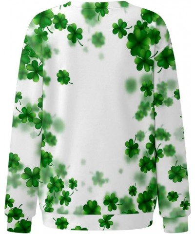 St Patricks Day Shirt Women Long Sleeve Crewneck Sweatshirts Casual Funny St. Patrick's Irish Shamrock Shirts Tops A2-mint Gr...