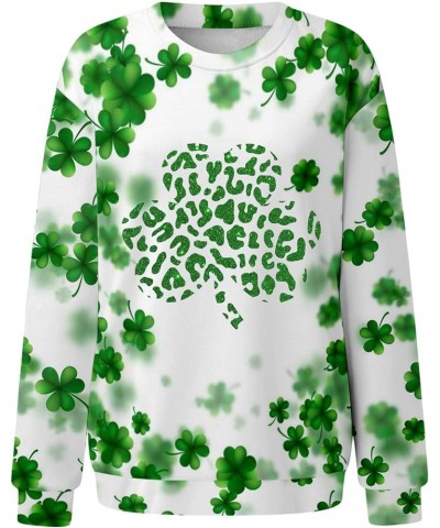 St Patricks Day Shirt Women Long Sleeve Crewneck Sweatshirts Casual Funny St. Patrick's Irish Shamrock Shirts Tops A2-mint Gr...