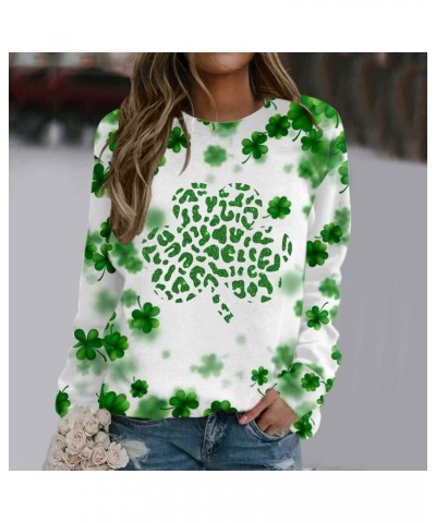 St Patricks Day Shirt Women Long Sleeve Crewneck Sweatshirts Casual Funny St. Patrick's Irish Shamrock Shirts Tops A2-mint Gr...