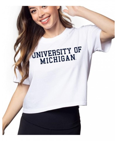 Women's Short 'N Sweet Tee Michigan Wolverines White $8.88 T-Shirts