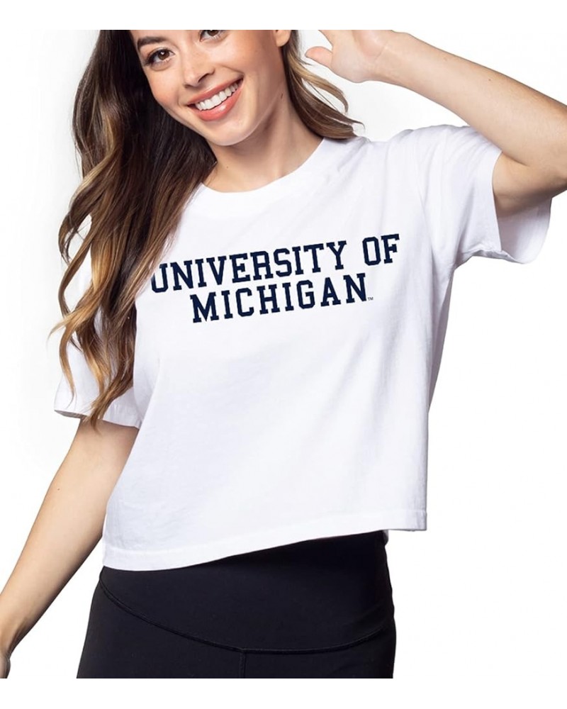 Women's Short 'N Sweet Tee Michigan Wolverines White $8.88 T-Shirts