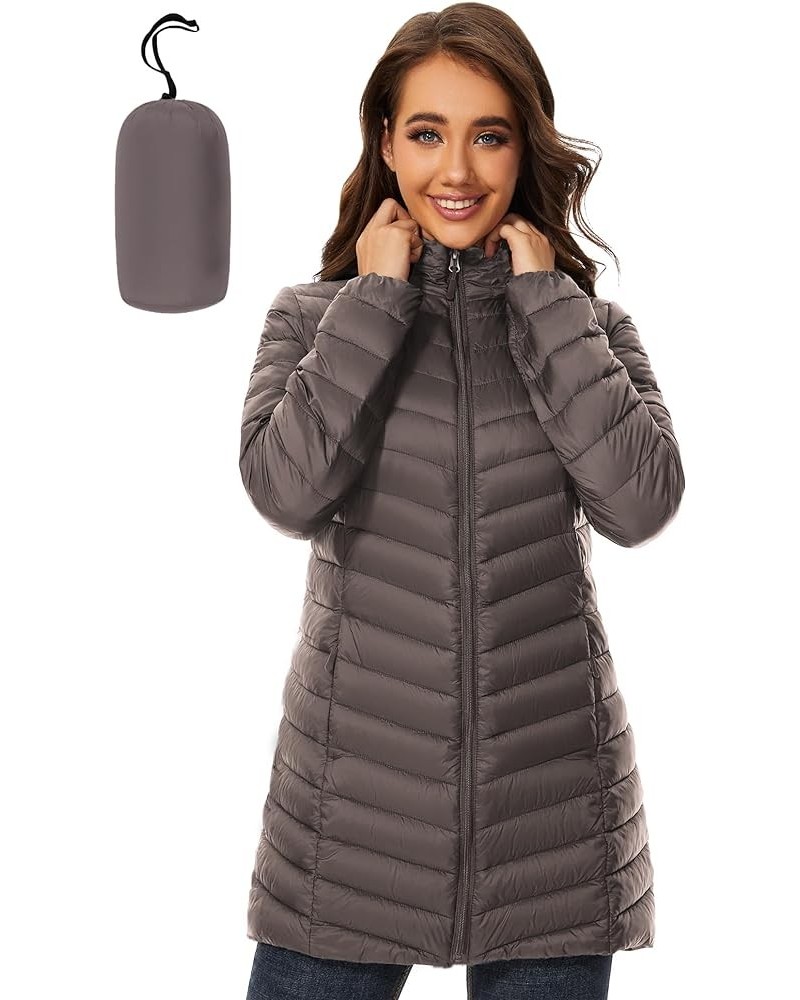 Women Puffer Jacket Hooded Warm Lightweight Packable Quilted Puffer Coat Outwear Tan $26.00 Jackets