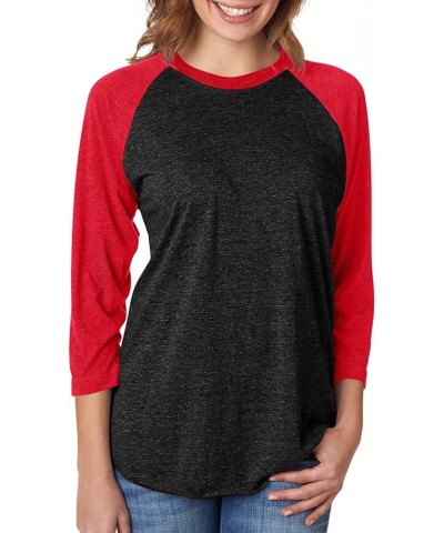 Next Level Tri-Blend 3/4-Sleeve Raglan Tee Shirt Vintage Red/Vintage Black $13.44 T-Shirts