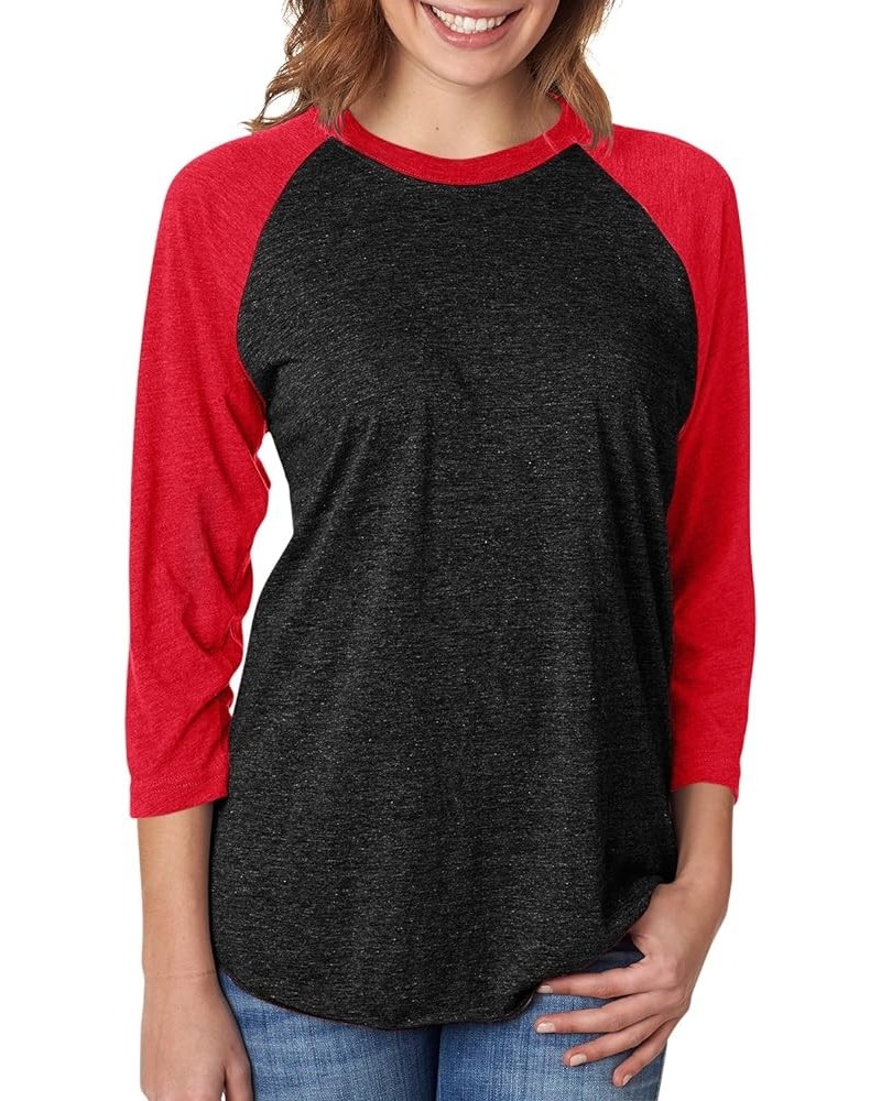 Next Level Tri-Blend 3/4-Sleeve Raglan Tee Shirt Vintage Red/Vintage Black $13.44 T-Shirts