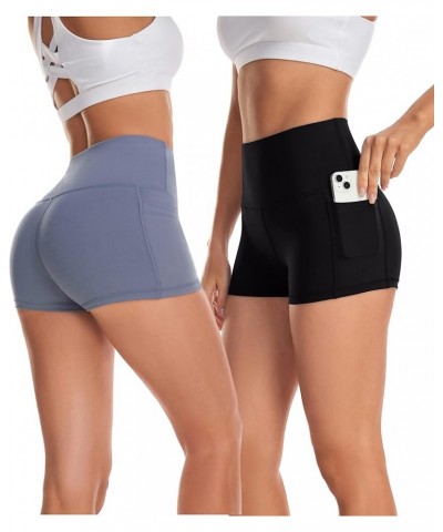 Women's 2 Pack Naked Feeling Buttery Soft Yoga Shorts - 3"/ 8" High Waist Workout Running Biker Shorts with Pockets 3" Shorts...