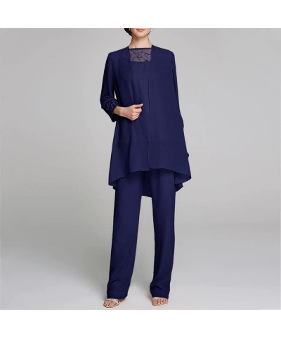 Mother of The Bride Pant Suits Chiffon 3 Pieces Formal Outfit Jumpsuit Long Grandmother Wedding Guest Groom Dresses Plum $31....