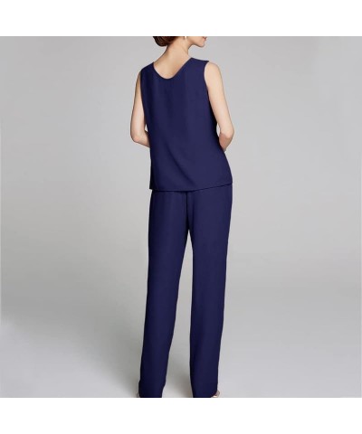 Mother of The Bride Pant Suits Chiffon 3 Pieces Formal Outfit Jumpsuit Long Grandmother Wedding Guest Groom Dresses Plum $31....