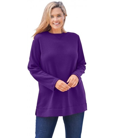 Women's Plus Size Sherpa Sweatshirt Radiant Purple $21.37 Hoodies & Sweatshirts