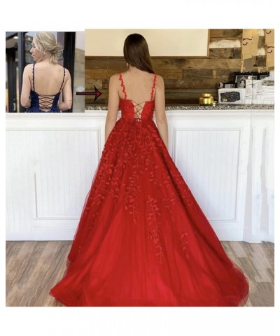 Lace Appliques Corset Prom Dresses 2024 Spaghetti Straps V Neck Tulle Long Ball Gowns for Women Formal Evening Dresses Sky Bl...