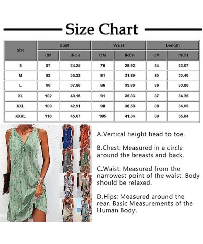 Women Summer Vintage Casual Loose Boho Floral Tank Dresses Button Print V Neck Sleeveless Dresses Beach Dress Dark Blue $11.4...