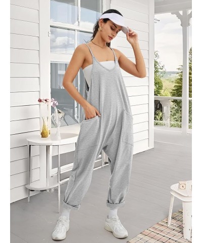 Jumpsuits for Women Casual Summer Rompers Sleeveless Loose Spaghetti Strap Baggy Overalls Jumpers with Pockets 2024 Grey $11....