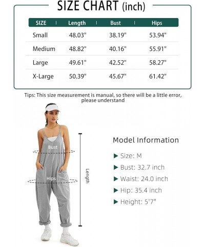 Jumpsuits for Women Casual Summer Rompers Sleeveless Loose Spaghetti Strap Baggy Overalls Jumpers with Pockets 2024 Grey $11....