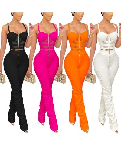 Sexy Jumpsuits for Women Night Club Party Satin 2 Piece Outfits Clubwear A04 Rose Red $26.99 Jumpsuits