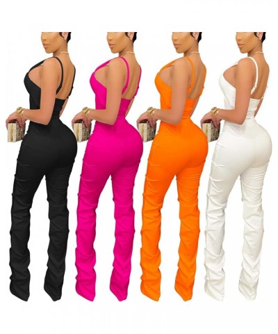 Sexy Jumpsuits for Women Night Club Party Satin 2 Piece Outfits Clubwear A04 Rose Red $26.99 Jumpsuits