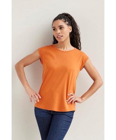 Women's Organic Pima Cotton Cap Sleeve Easy Tee Henna $19.76 T-Shirts