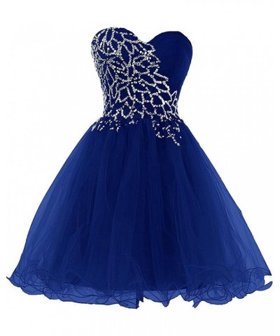 Strapless a Line Blue Crystal White Oranga Homecoming Dress Short Prom Dress Style3-pink $44.52 Dresses